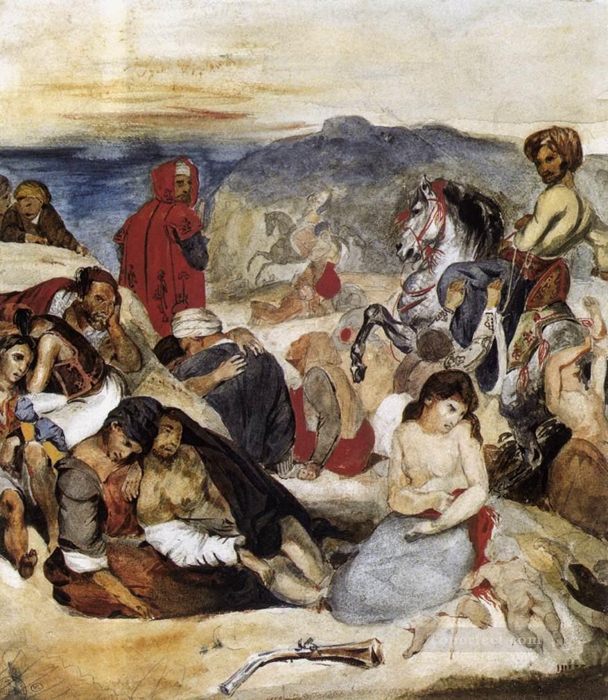 The Massacre of Chios Romantic Eugene Delacroix Oil Paintings
